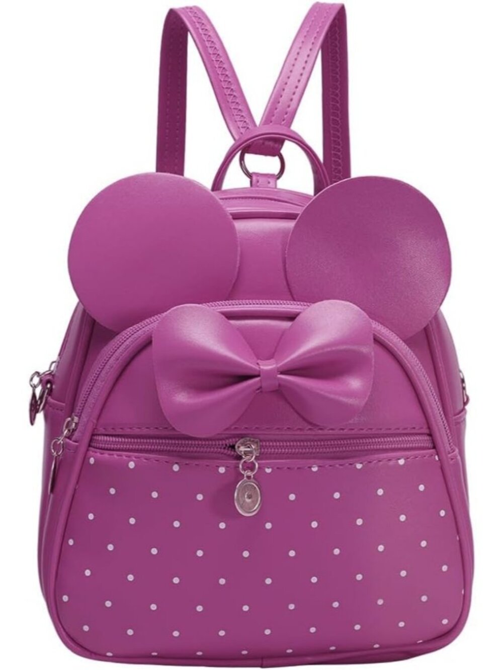 Women Girls Fuchsia Mini Backpack Cute Bowknot Convertible Shoulder Bag
